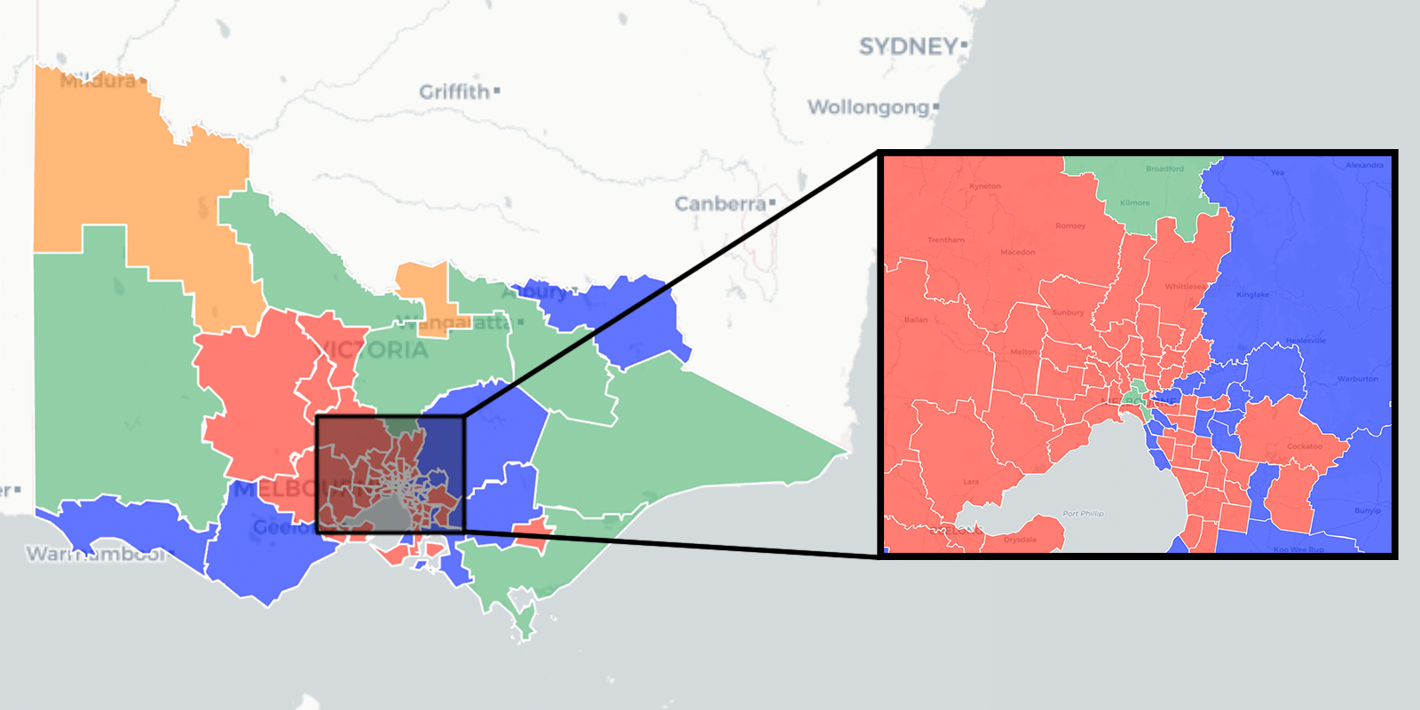 Victoria 2022 Election Map